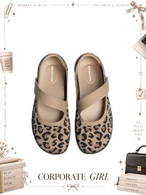 Wide Toe Mary Jane Ballet Flats Knit Arch Support Washable